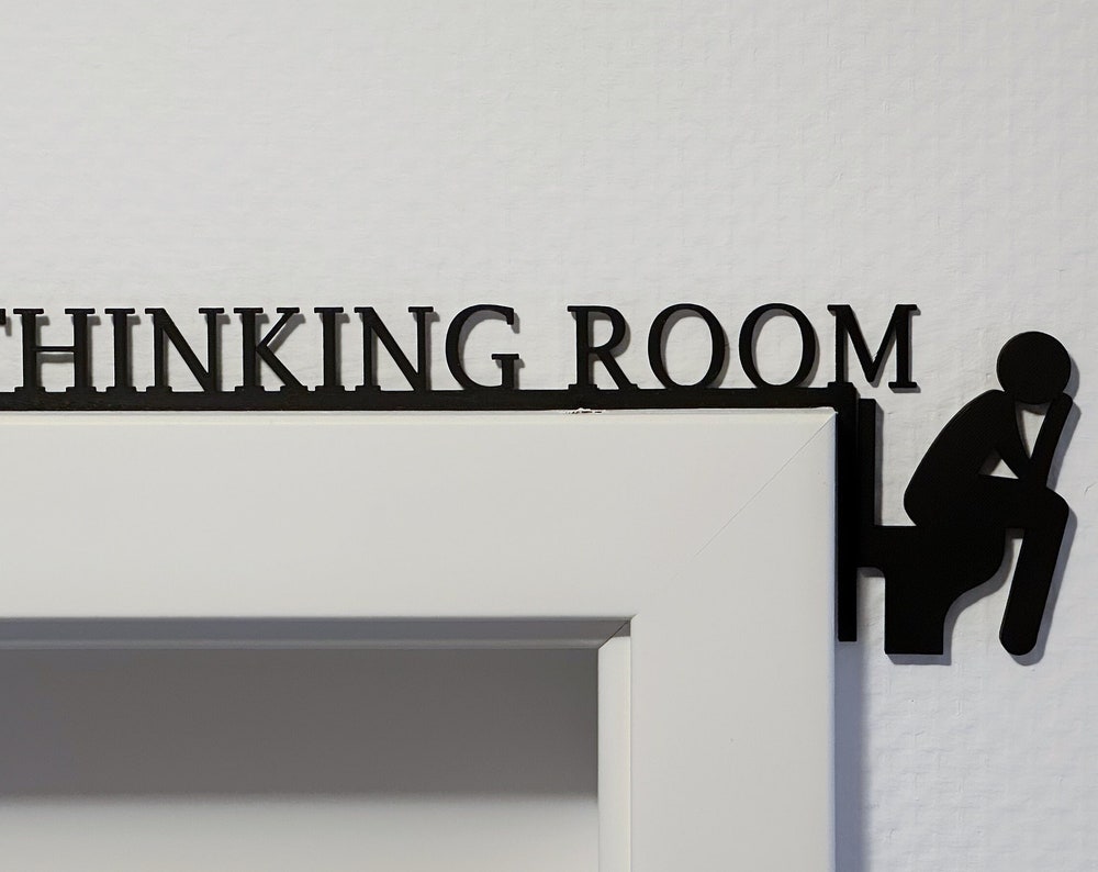 Thinking Room Restroom Sign – 3D Printed Door Sign
