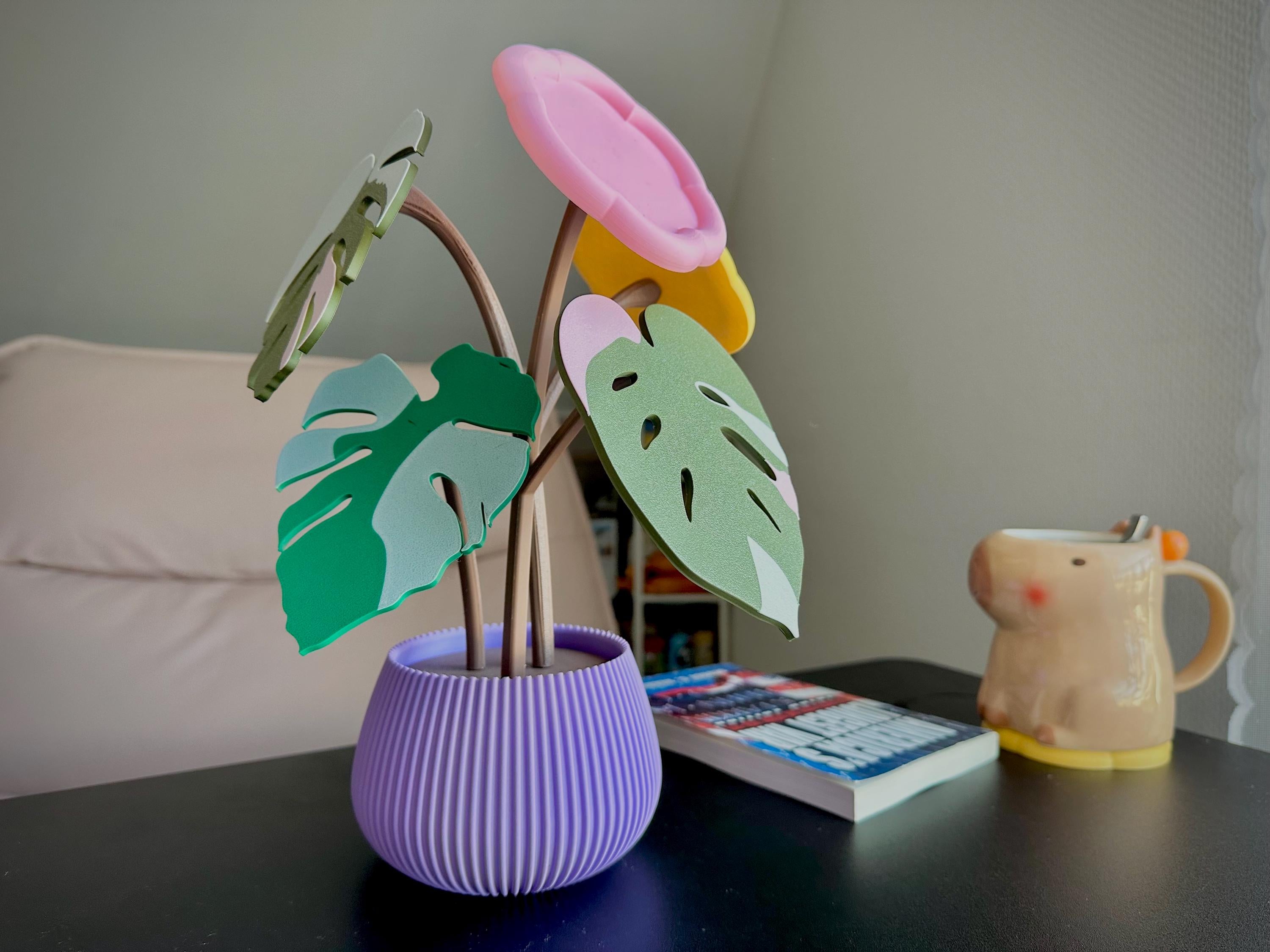 Monstera 3D Printed Coasters - Plant Coasters | Leaf Decoration